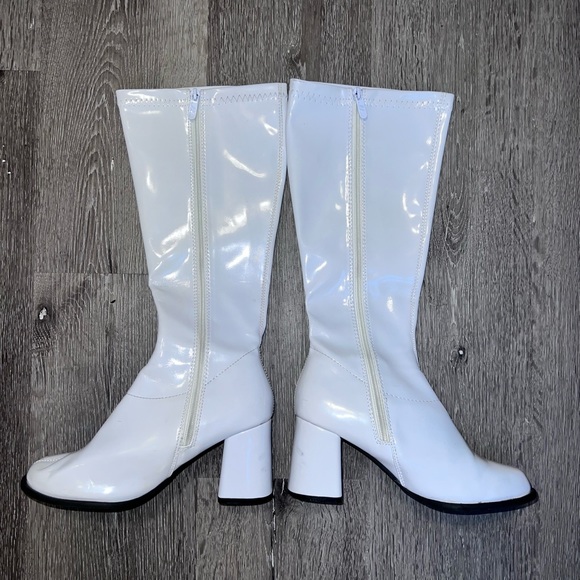 70s Disco Boots White - Picture 3 of 3